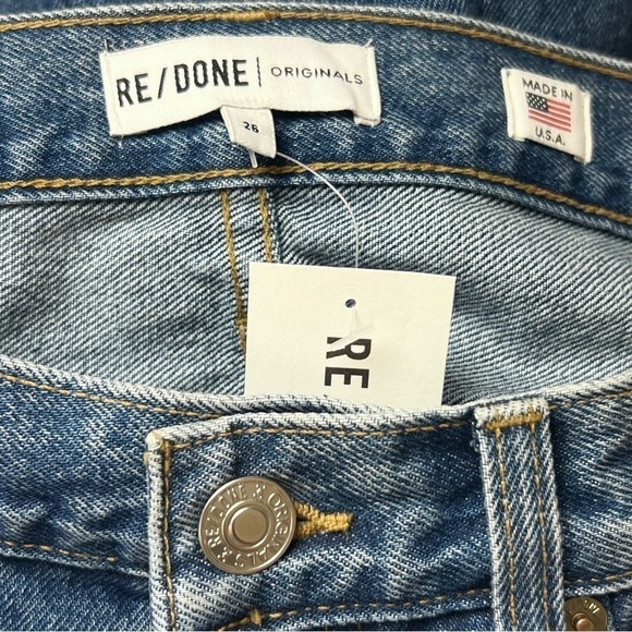 NWT RE/DONE 90s High Waist Destroyed Denim Straight Leg Relaxed Grunge Jean 26 - Picture 7 of 7